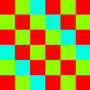Minimally colored repeated 5x5 grid